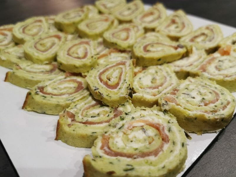 Roulé aux courgettes et au saumon fumé au Thermomix Cookomix