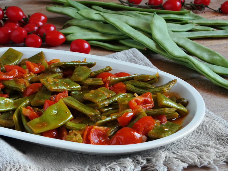 Pois gourmands aux tomates