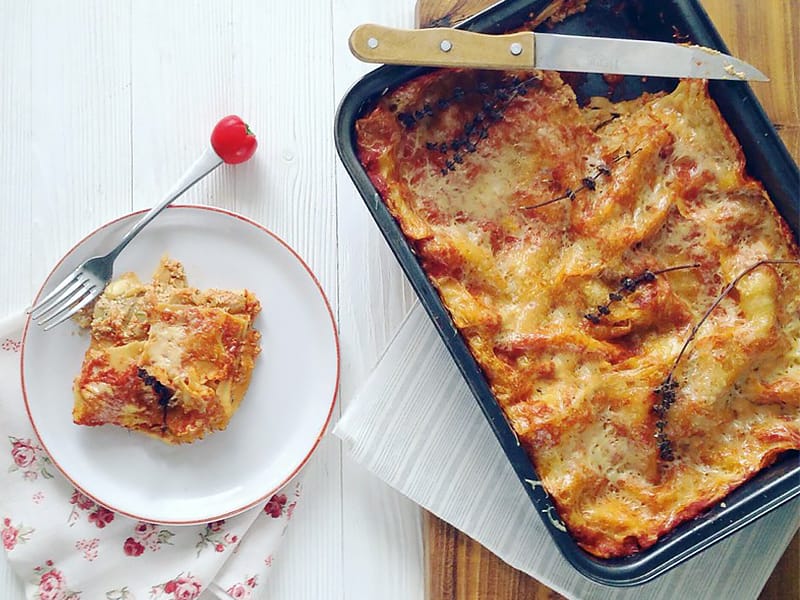 Lasagne butternut et champignons au Thermomix