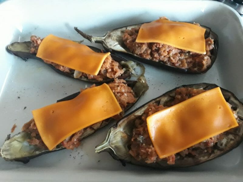 Aubergines farcies au thon au Thermomix - Cookomix