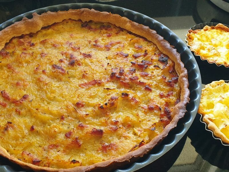 Tarte Aux Oignons, Lardons Et Moutarde Douce Au Thermomix - Cookomix