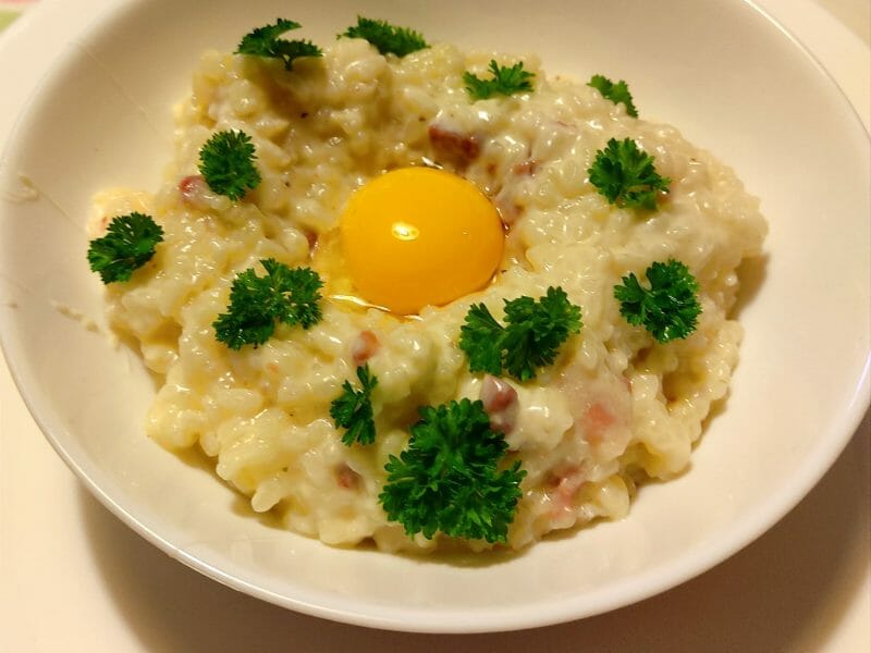 Risotto façon carbonara au Thermomix Cookomix