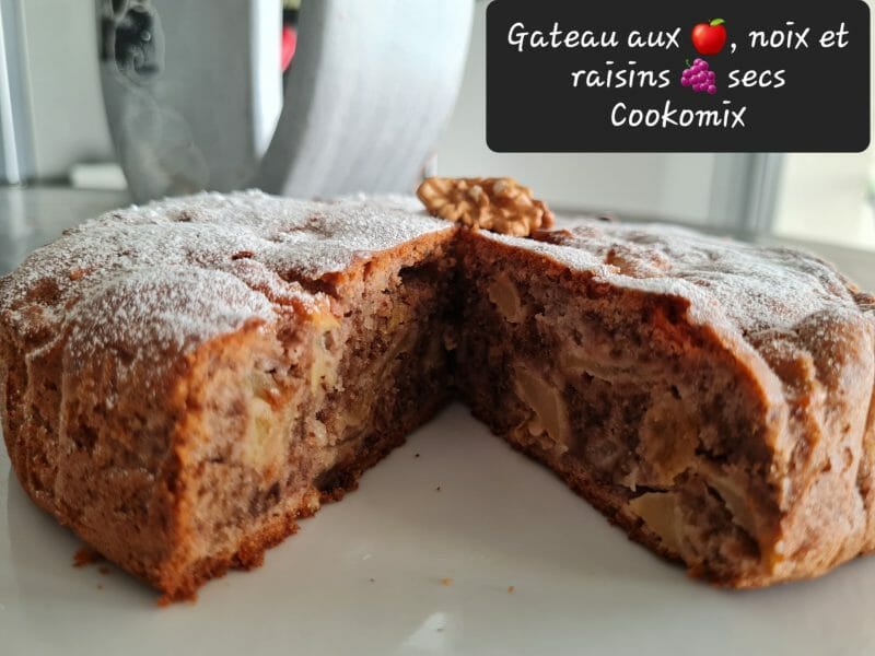 G Teau Aux Pommes Noix Et Raisins Secs Au Thermomix Cookomix