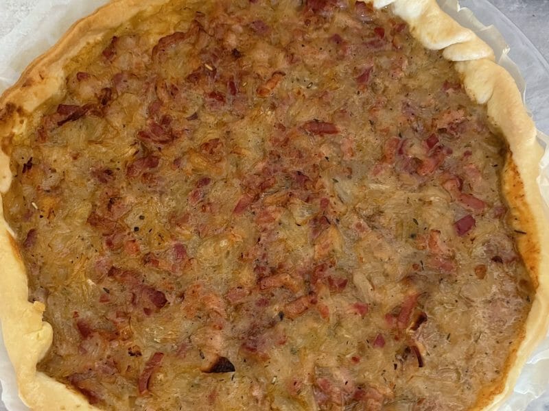 Tarte Aux Oignons, Lardons Et Moutarde Douce Au Thermomix - Cookomix